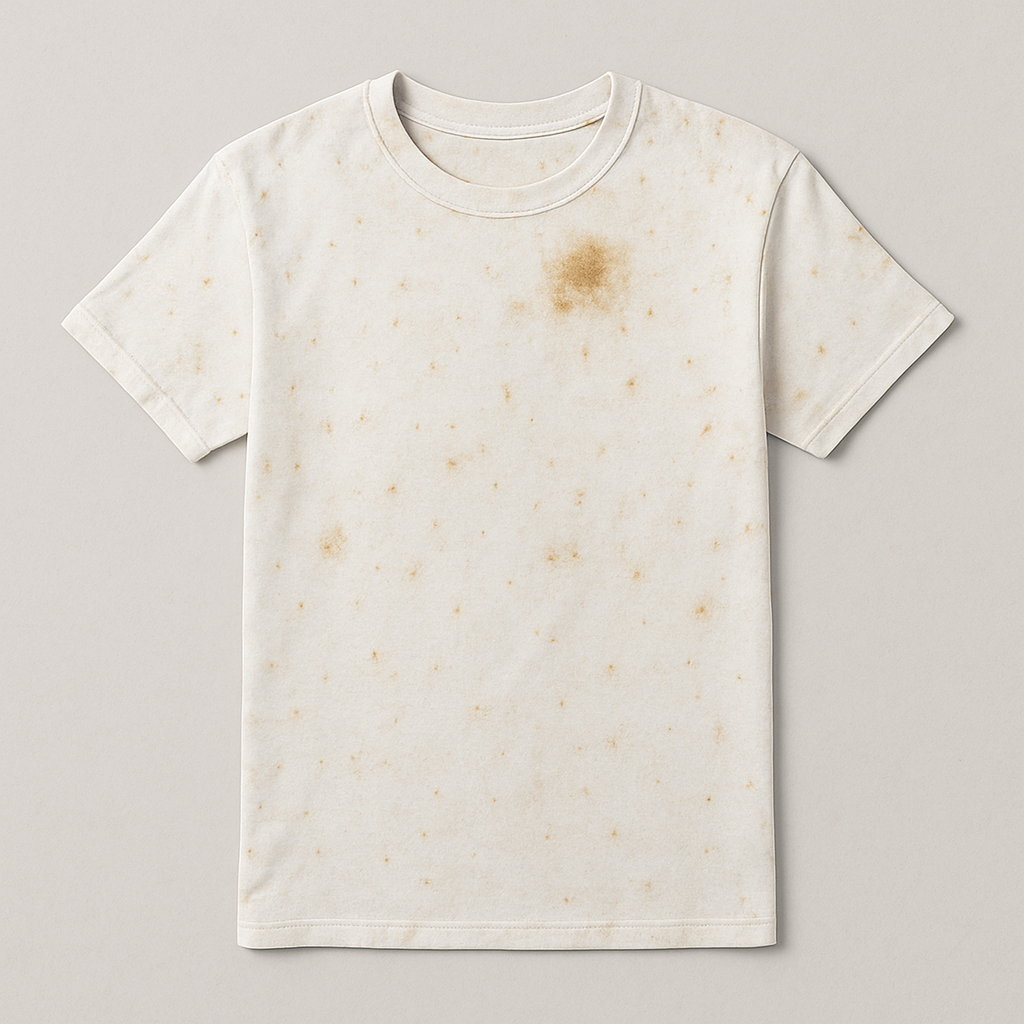 Camiseta branca manchada